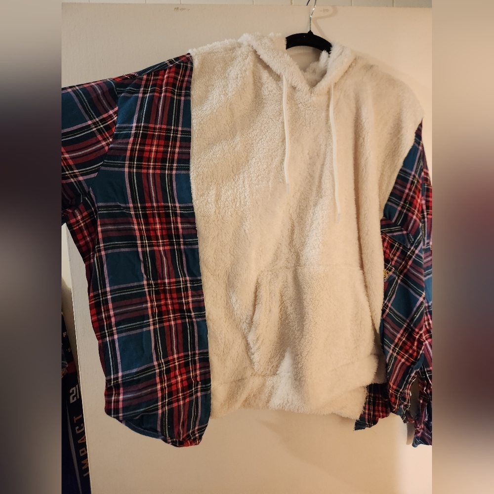 Plaid and Sherpa Hoodie